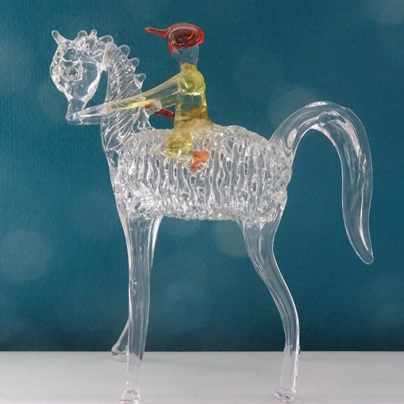 Vintage glass horse and jockey - Picture 13 of 15